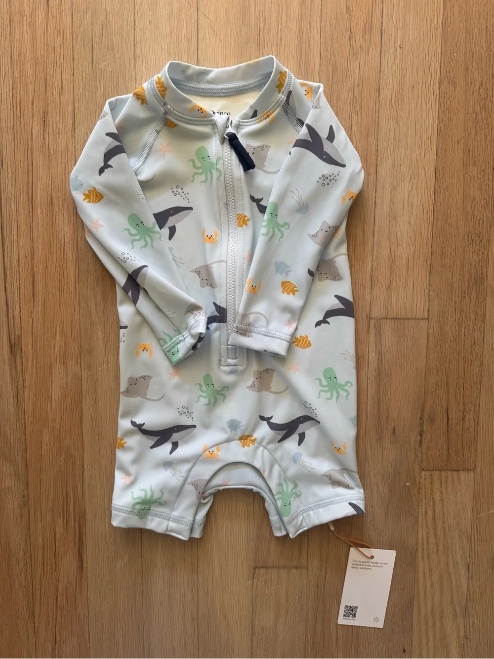 Quince Long Sleeve Zip-Up Rash Guard One-Piece - Picture 2 of 5